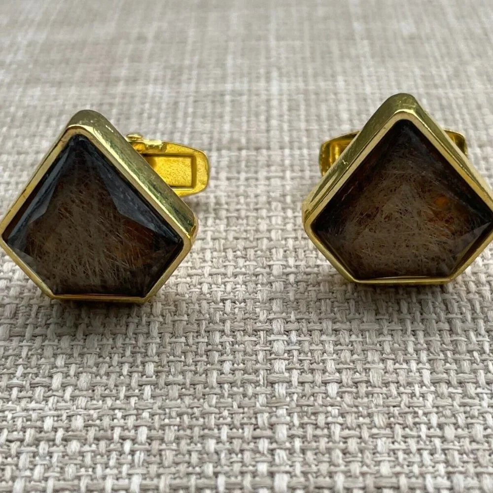Men Cuff Links Gold Tone Faux Stone Fashion Men Jewelry Dress Shirt Cuff Link
